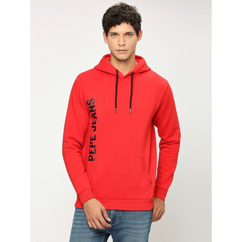 Pepe Jeans Red Typography Sweatshirt (L)