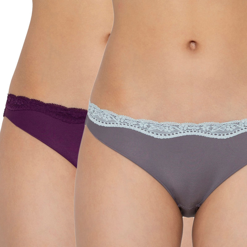 Triumph Stretty 124 Tanga Everyday Microfibre Brief with Lace - Pack of 2 - Multi-Color (XL)