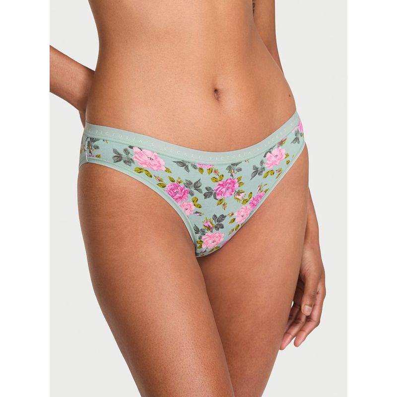 Victoria's Secret Green Stretch Cotton Bikini Panty (XL)