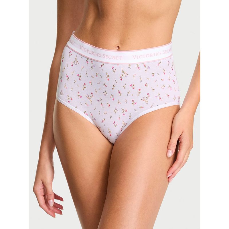 Victoria's Secret Off White Cotton Logo Modern Brief Panty (XS)