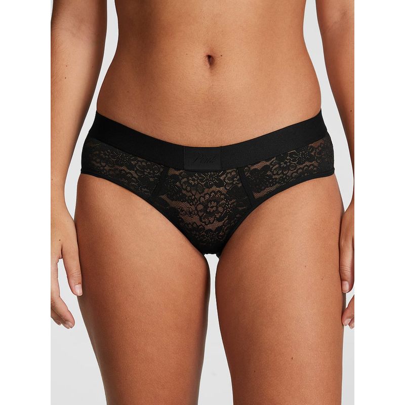 Victoria's Secret Black Wink Logo Hip Hugger Hipster Panty (XS)