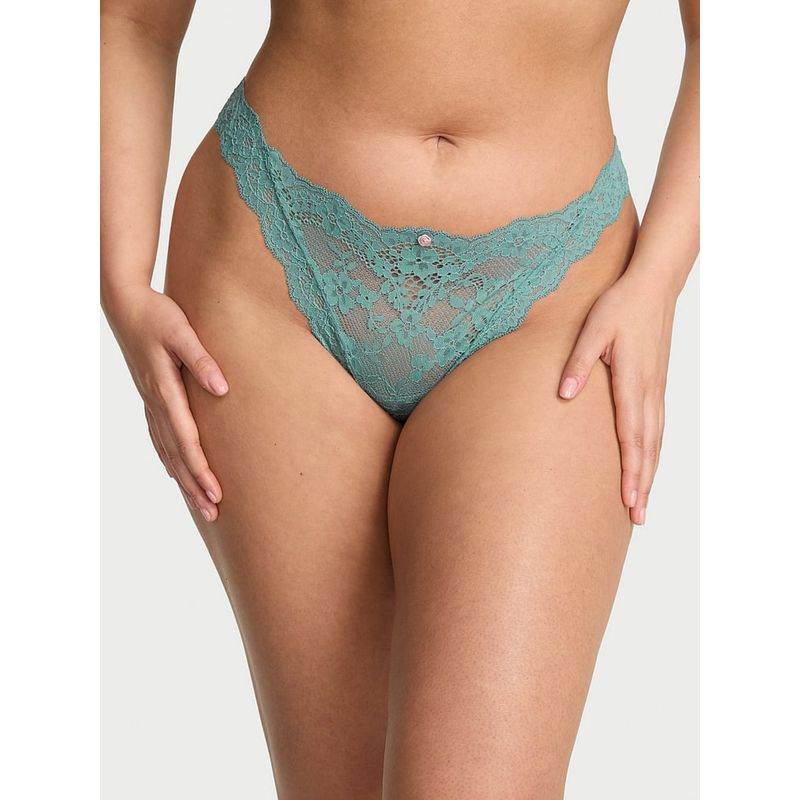 Victoria's Secret Green Dream Angels Lace Thong Panty (XL)