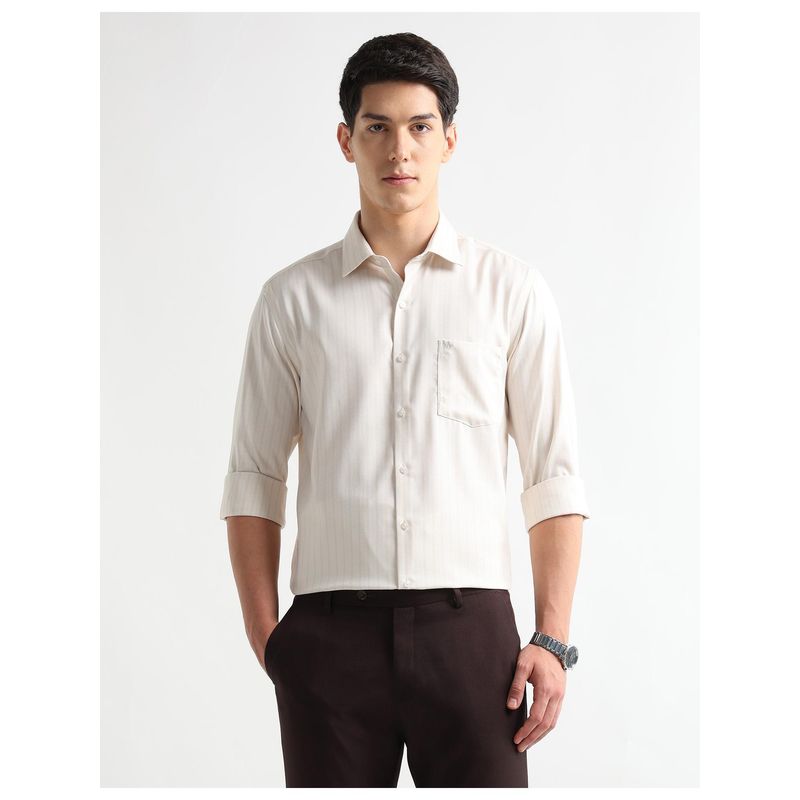 Arrow Mens Vertical Striped Auto Press Shirt (40)