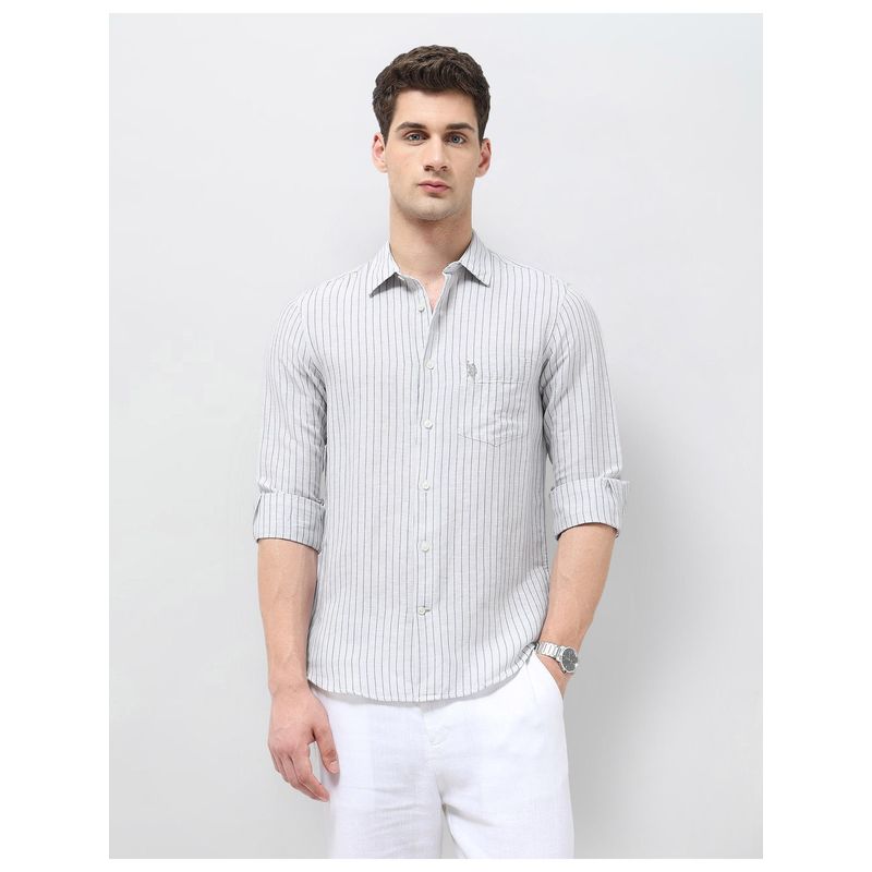 U.S. POLO ASSN. Mens Vertical Striped Tailored Fit Shirt (40)