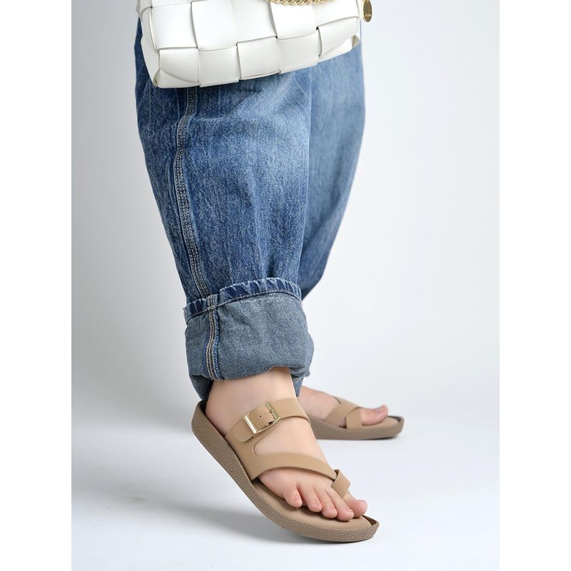 Shoetopia Beige Sandals For Women (EURO 36)