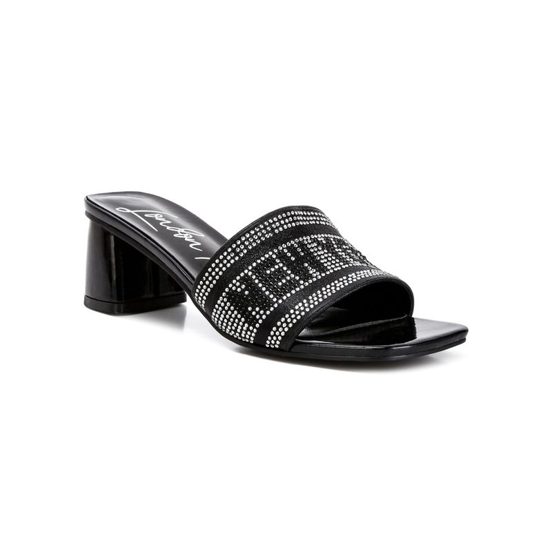 London Rag Diamante Embellished New York Sandals - Black (EU 40)