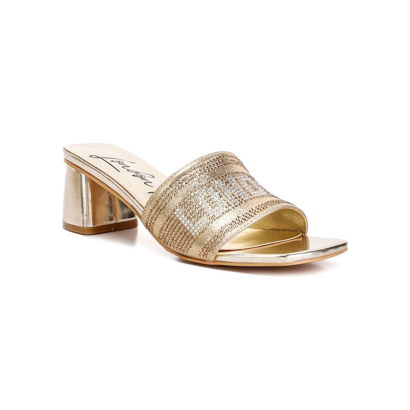 London Rag Diamante Embellished London Sandals - Gold (EU 36)