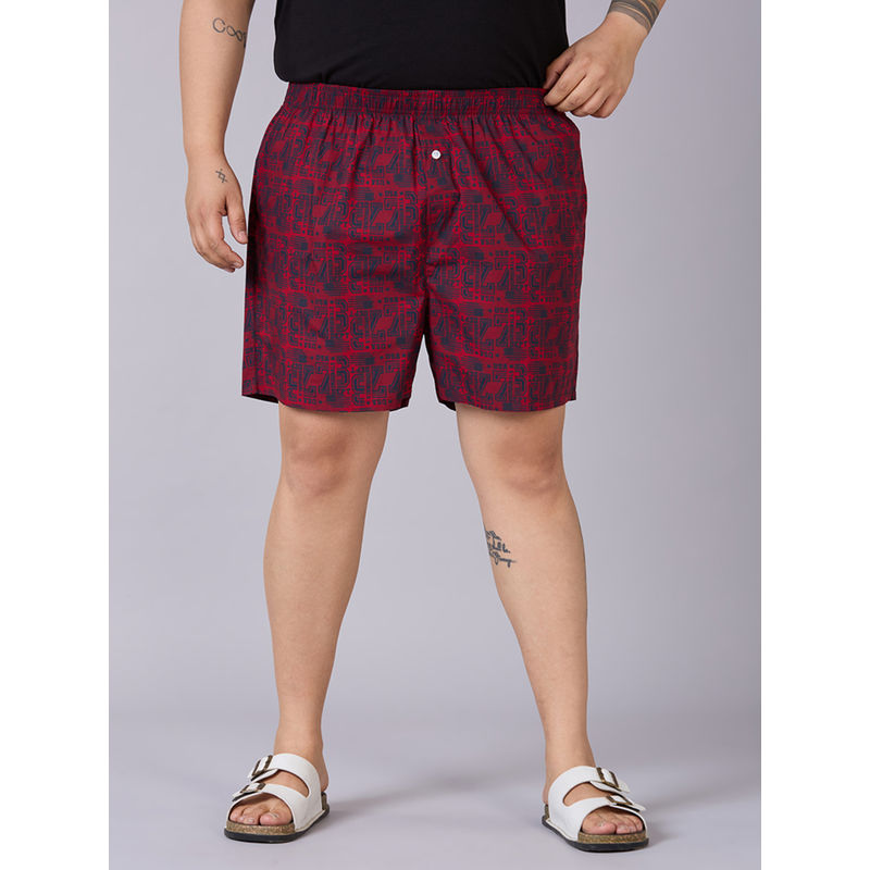 UNSIZED Men Red Printed Boxer (2XL)