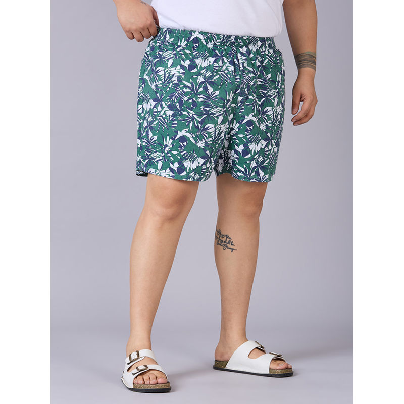 UNSIZED Men Green Floral Printed Boxer (2XL)