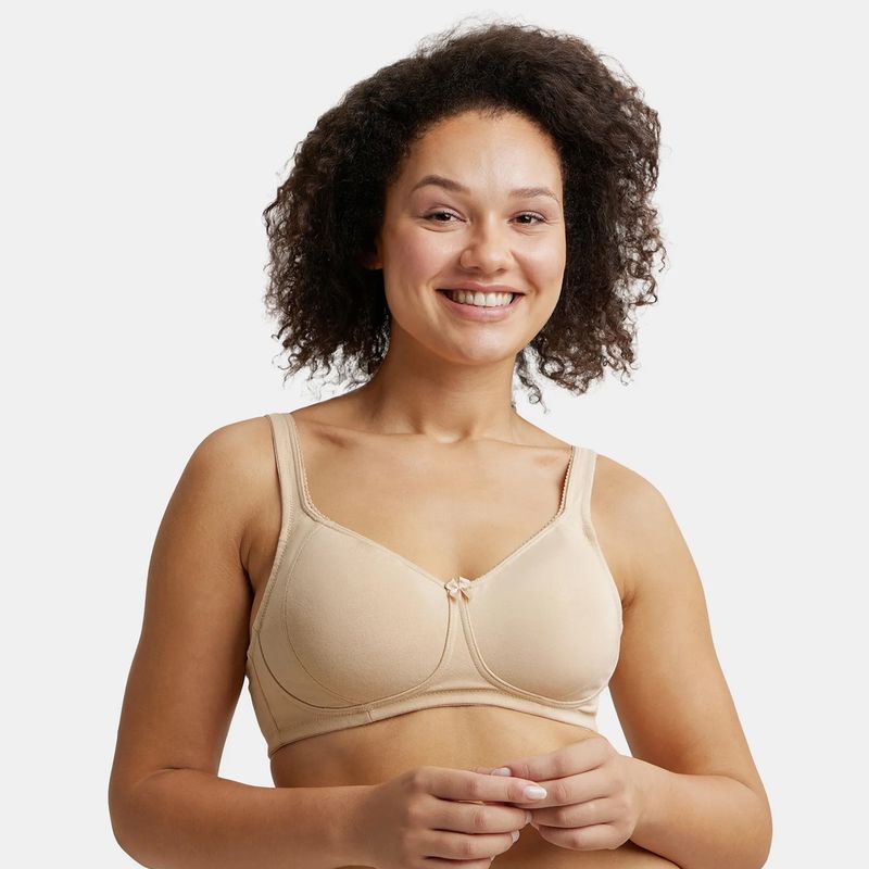 Jockey ES24 Wirefree Non Padded Cotton Elastane Full Coverage Plus Size Bra - Skin (36DD)