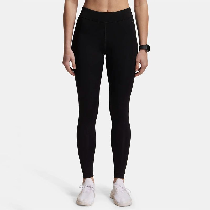 Jockey MW20 Women Microfiber Elastane Active Wear Leggings - Black (L)