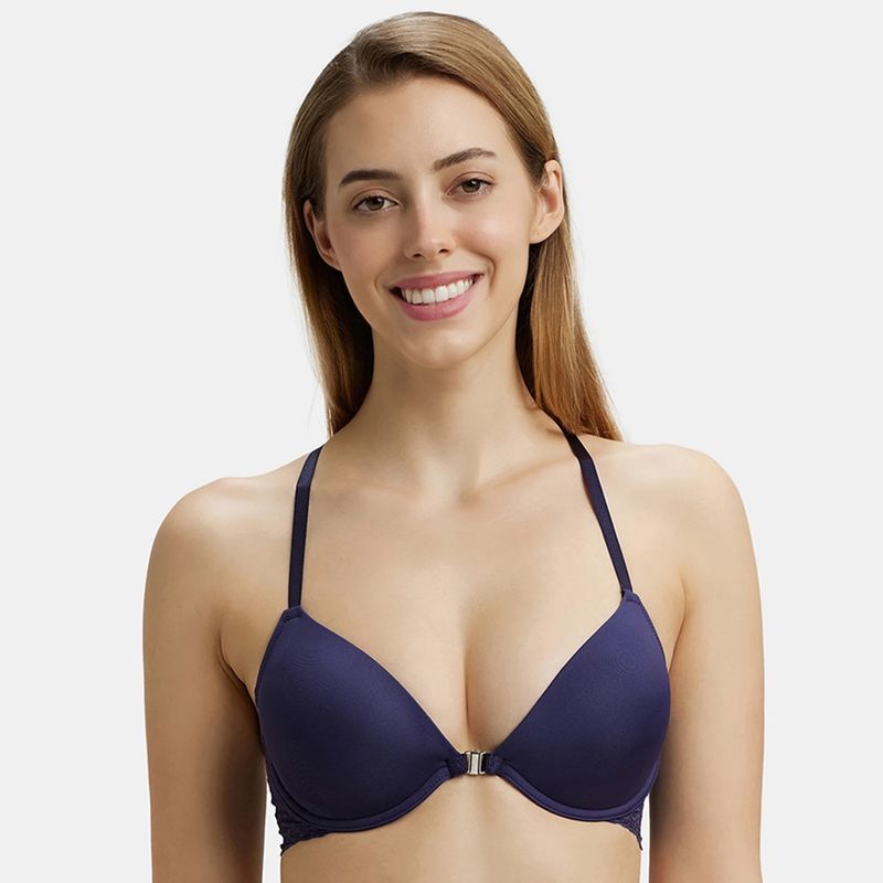Jockey 1815 Wired Padded Soft Touch Microfiber Elastane T-Shirt Bra-Classic Navy (32B)