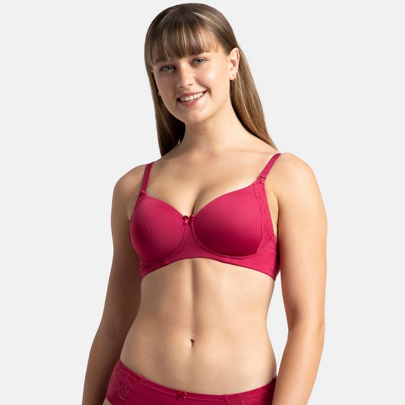 Jockey 1816 Wirefree Padded Soft Touch Microfiber Elastane T-Shirt Bra - Anemone (32B)