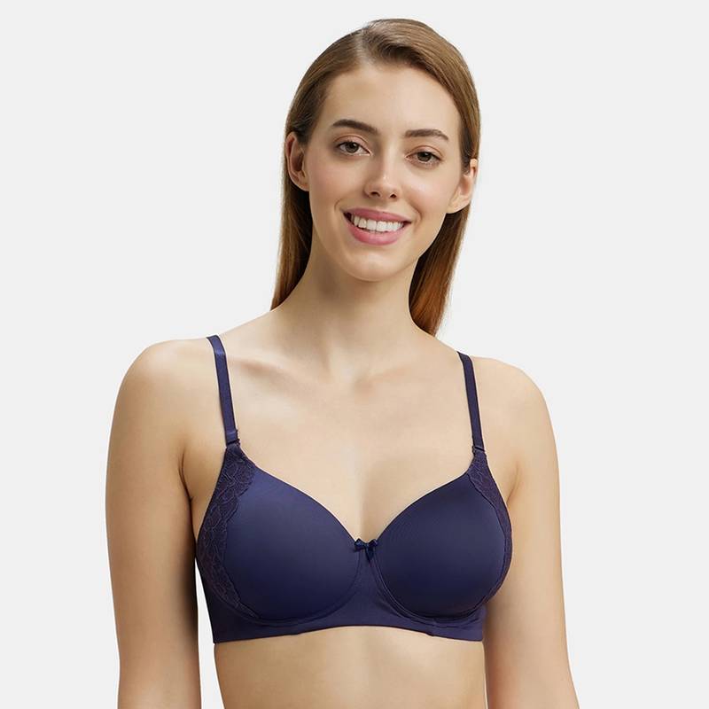 Jockey 1816 Wirefree Padded Soft Touch Microfiber Elastane T-Shirt Bra - Classic Navy (32B)