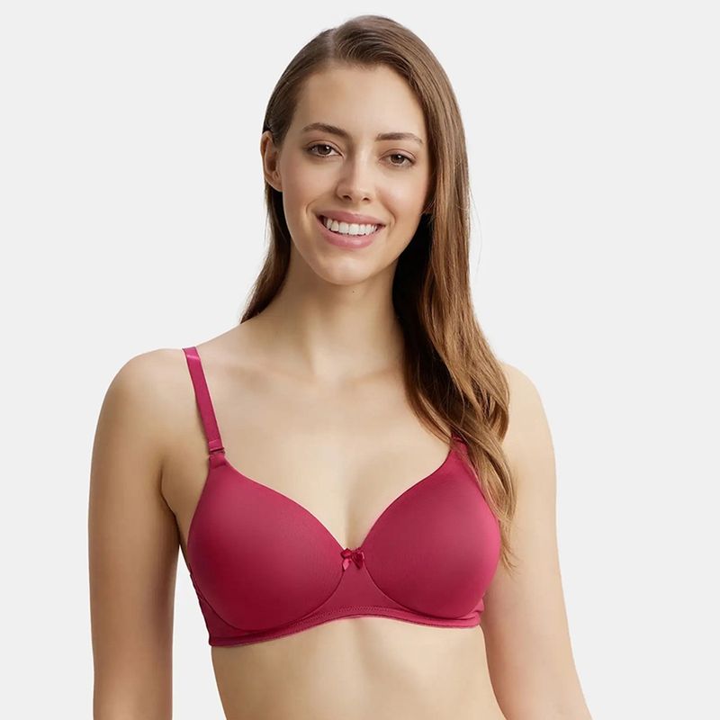 Jockey 1819 Wirefree Padded Microfiber Elastane Full Coverage T-Shirt Bra - Anemone (32C)