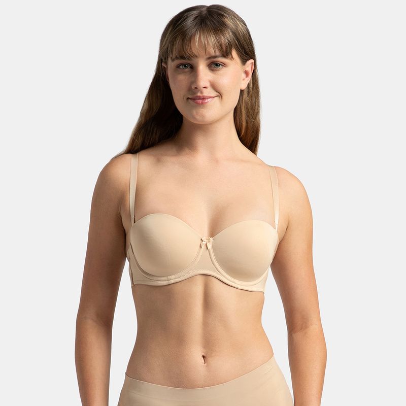 Jockey 1831 Wired Padded Soft Touch Microfiber Elastane Strapless Bra - Light Skin (32B)