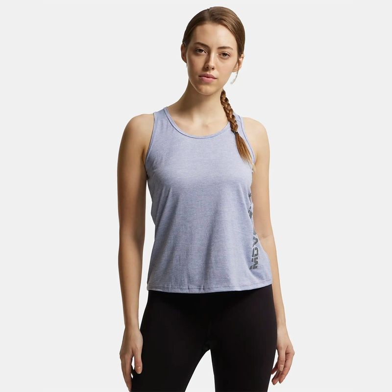 Jockey MW33 Women Microfiber Fabric Printed Active Wear Tank Top - Even Tide (XL)