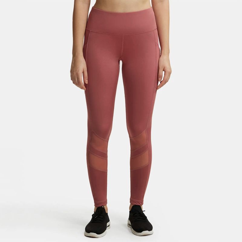 Jockey MW38 Women Microfiber Elastane Active Wear Leggings - Withered Rose (S)
