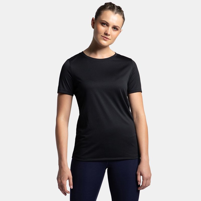 Jockey MW71 Women Microfiber Polyester Fabric Active Wear T-Shirt - Black (M)