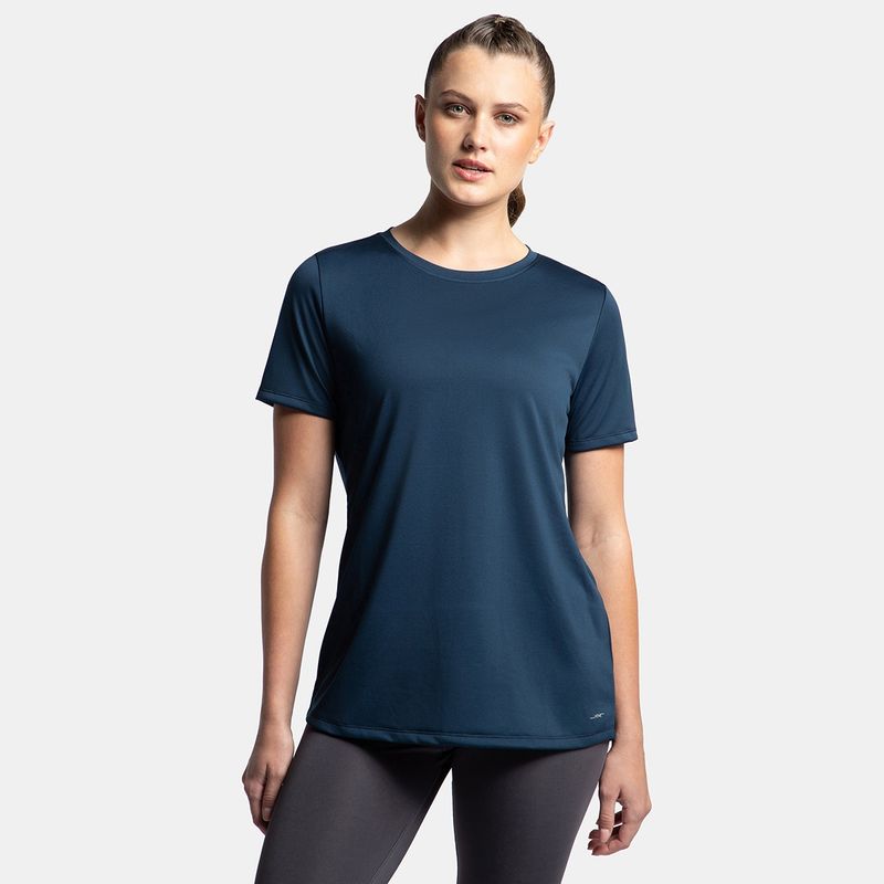 Jockey MW71 Women Microfiber Polyester Fabric Active Wear T-Shirt - Cosmic Sapphire (M)