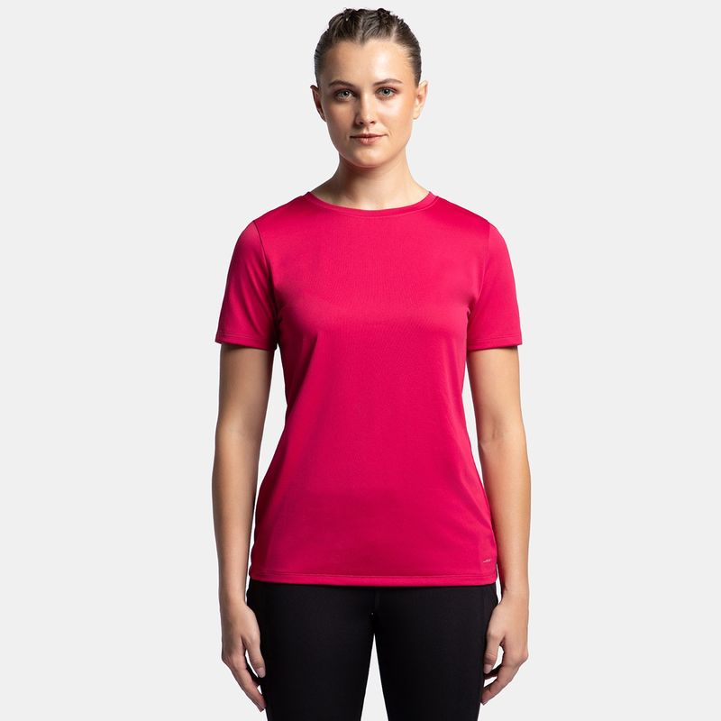 Jockey MW71 Women Microfiber Polyester Fabric Active Wear T-Shirt - Virtual Pink (L)