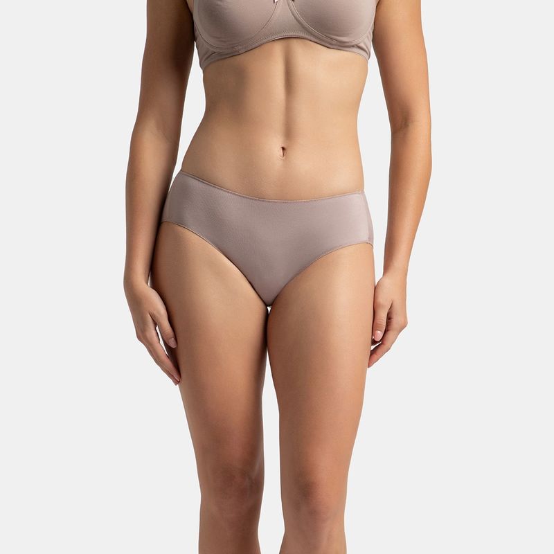 Jockey 1802 Women High Coverage Micro Modal Elastane Hipster - Mocha (M)