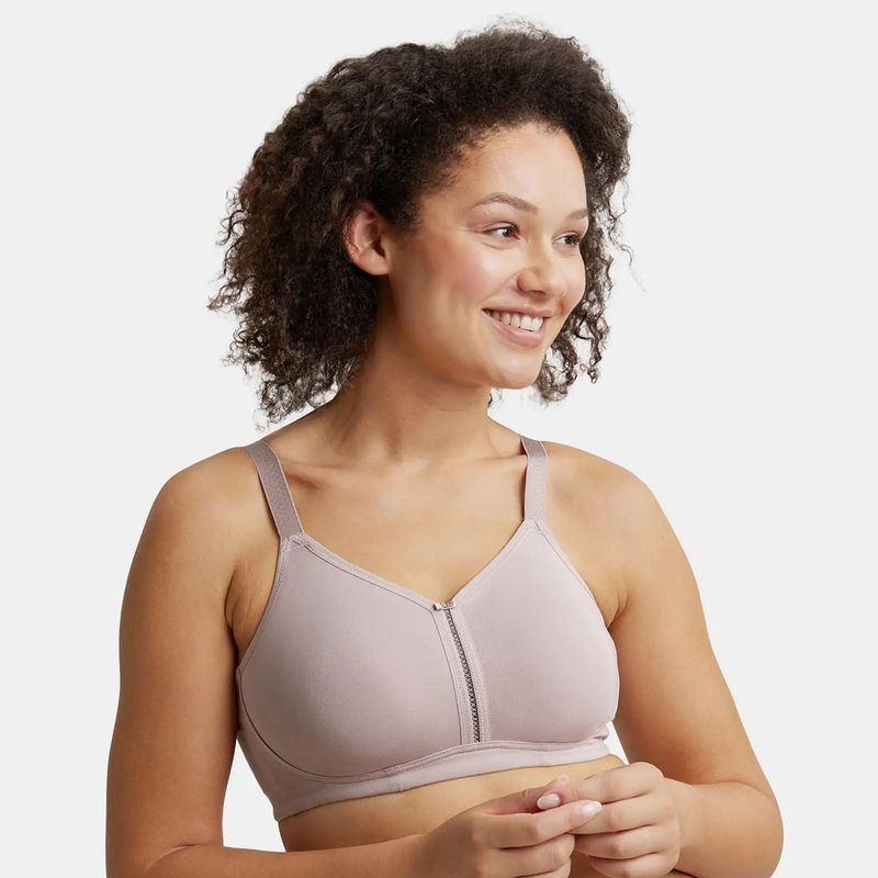 Jockey ES27 Wirefree Non Padded Super Combed Cotton Elastane Minimizer Bra - Mocha (38D)