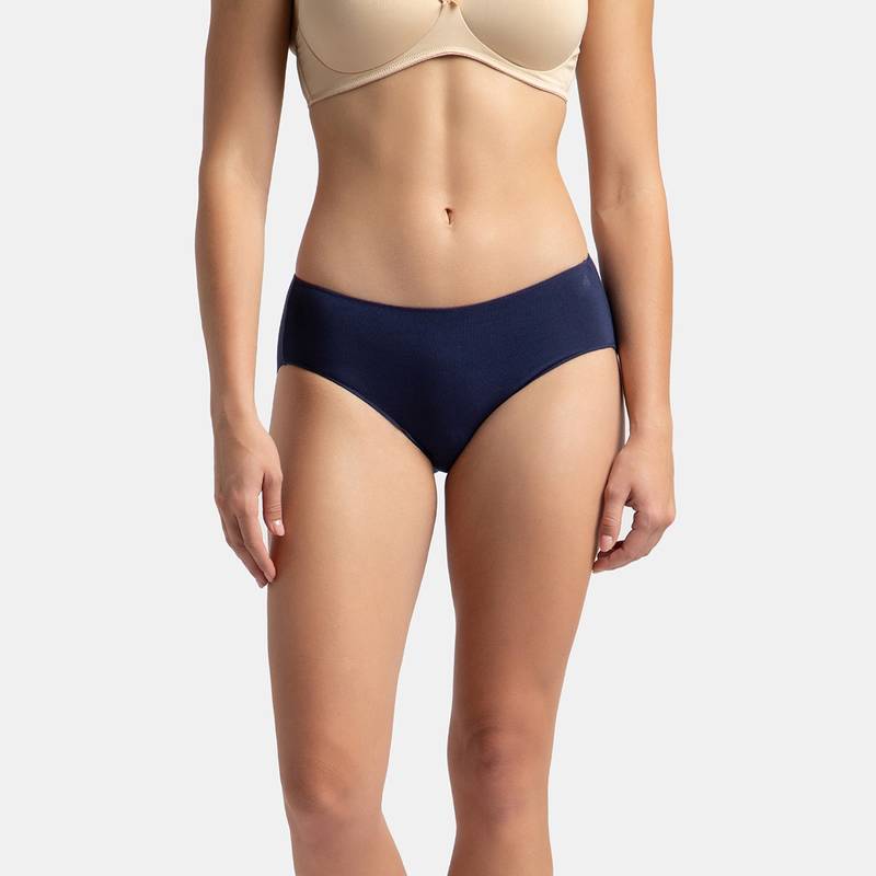 Jockey 1802 Women High Coverage Micro Modal Elastane Hipster - Classic Navy (L)