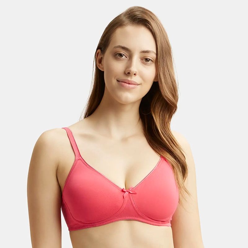 Jockey 1722 Wirefree Non Padded Cotton Elastane Everyday Bra - Ruby (34C)