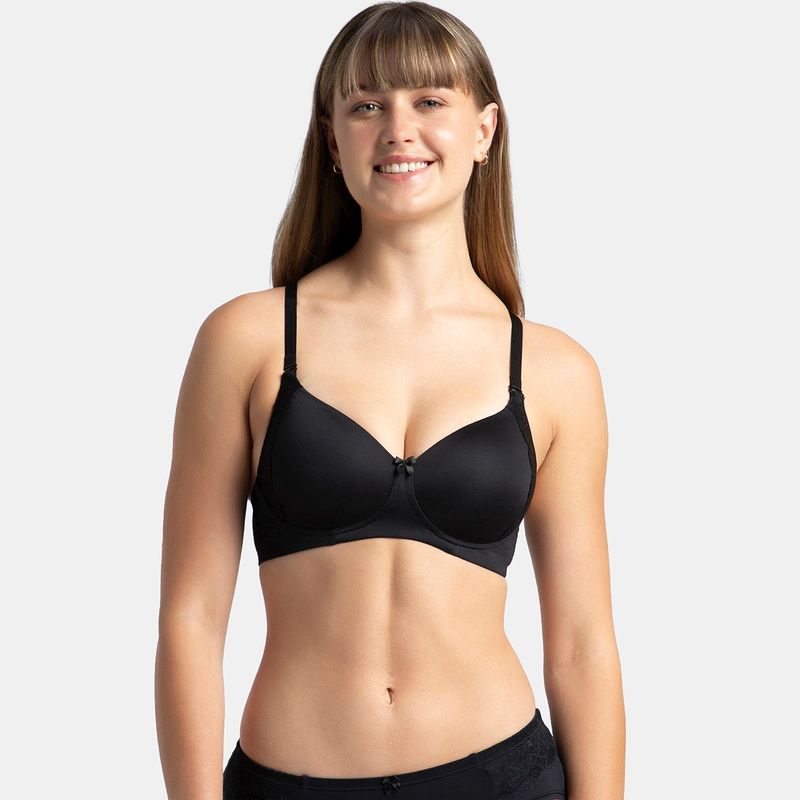 Jockey 1816 Wirefree Padded Soft Touch Microfiber Elastane T-Shirt Bra - Black (30B)