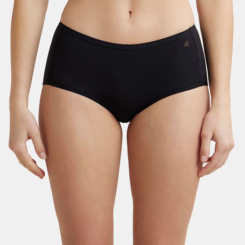 Jockey 1809 Women Full Coverage Micro Modal Elastane Full Brief - Black (L)