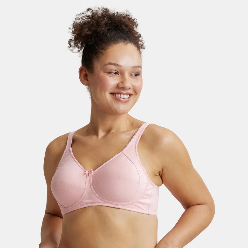 Jockey ES13 Wirefree NonPadded Cotton Elastane Full Coverage Plus Size Bra-Candy Pink (36D)