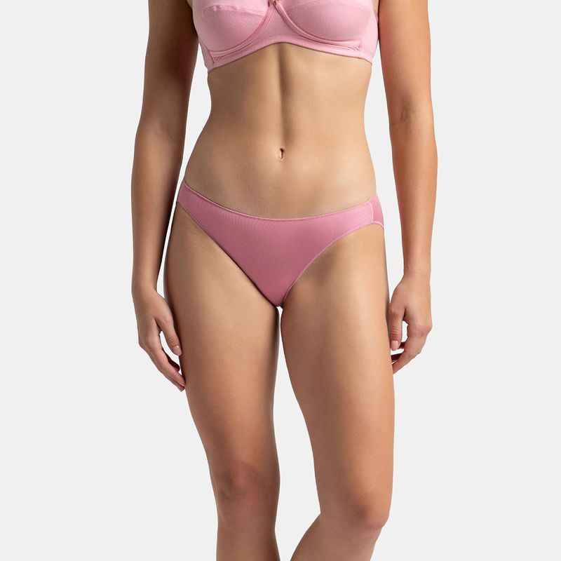 Jockey 1803 Women Medium Coverage Modal Stretch Bikini - Cashmere Rose (S)