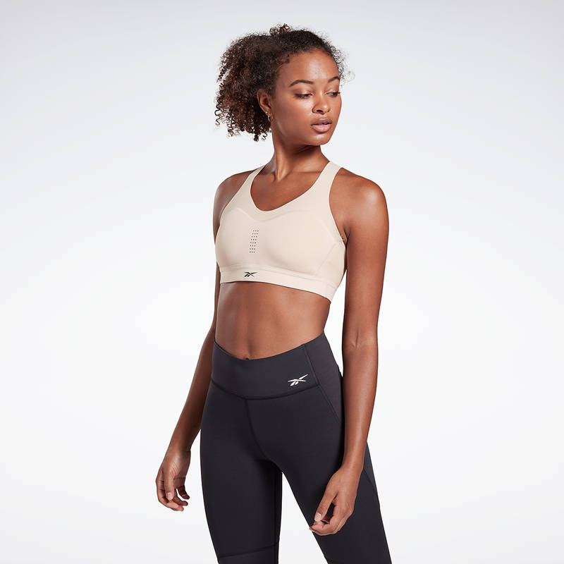Reebok PureMove Bra Beige Printed Training Bra (XS)