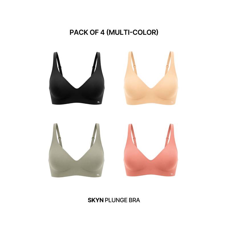 Shapercult Skyn Plunge Bra-Pack of 4 (XL)