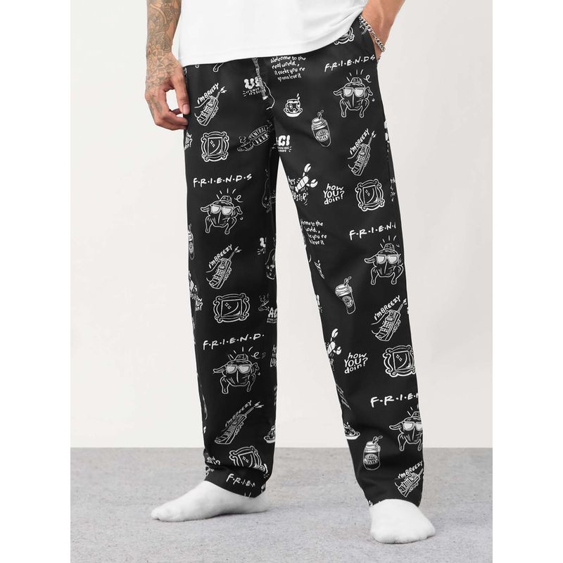 The Souled Store Official Friends Doodle Men Lounge Pyjama (30)
