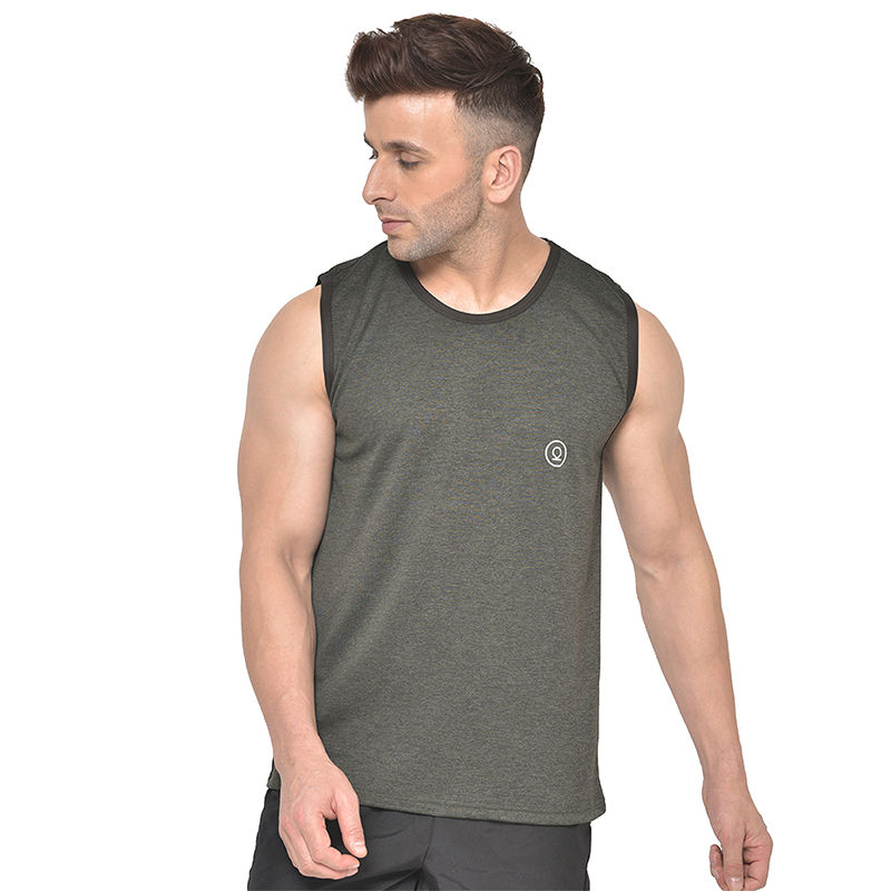 Chkokko Men Gym Tank Tops - Olive (M)