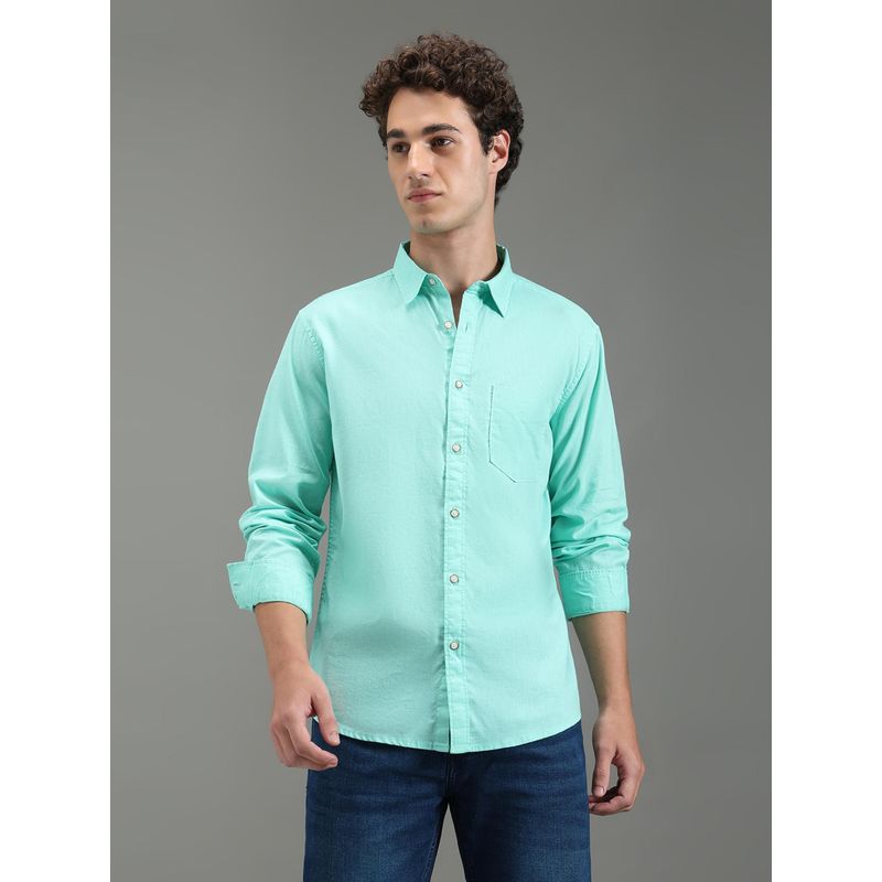 Pepe Jeans Men Blue Solid Long Sleeves Shirt (L)