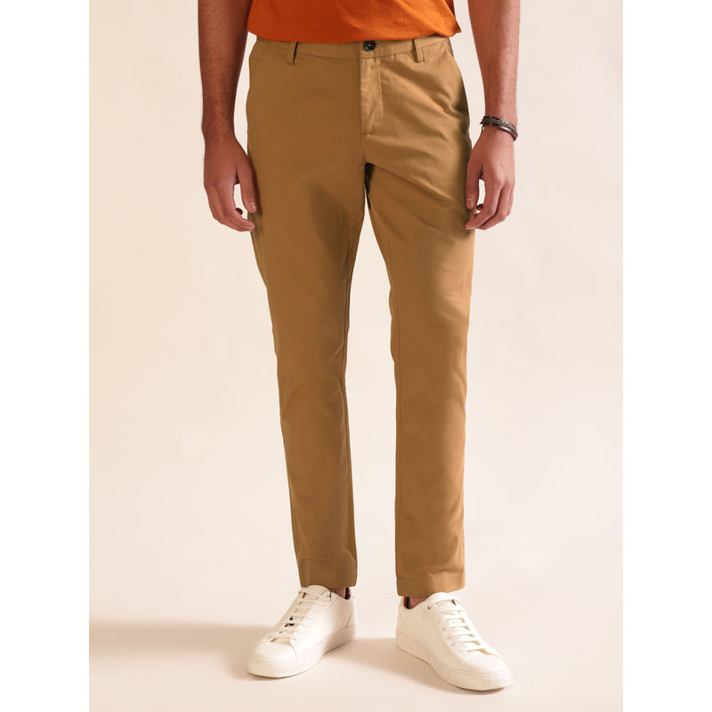 Andamen Regular Fit Men Khaki Stretchable Chinos (31)