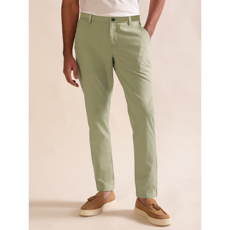 Andamen Regular Fit Men Green Stretchable Chinos (31)