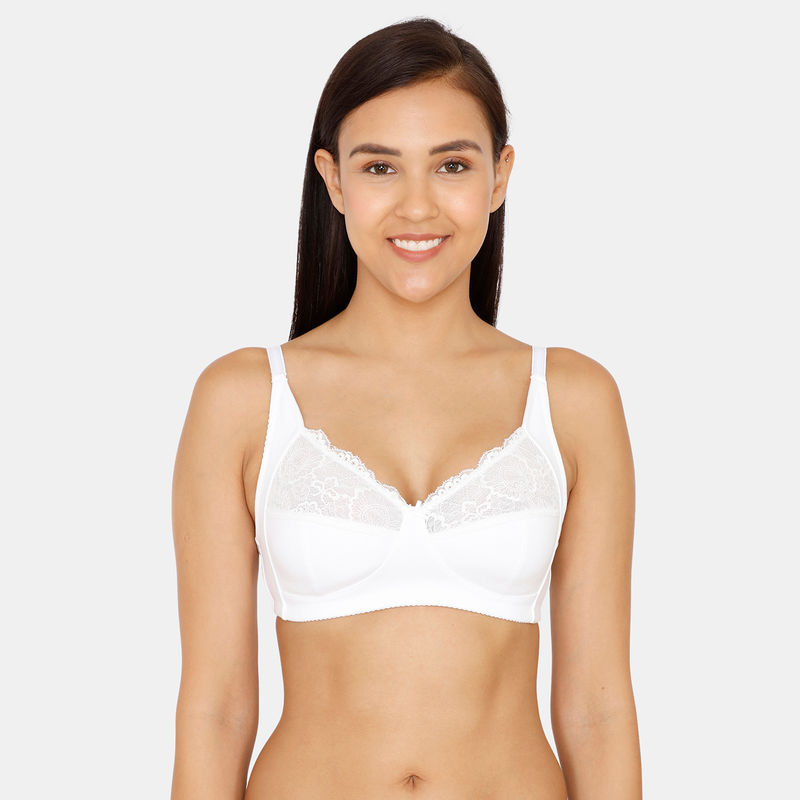 Zivame Basics Double Layered Non Wired 3/4th Coverage Bra - Snow White (36D)
