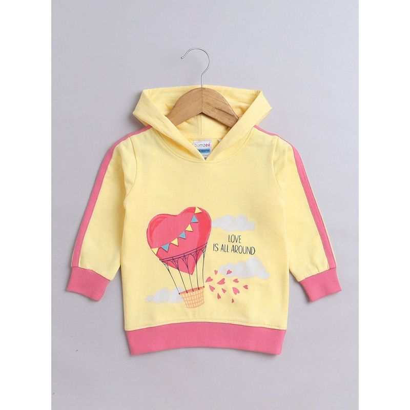 Heartbeat Petals Yellow Unisex Sherpa Lined Hooded Coat
