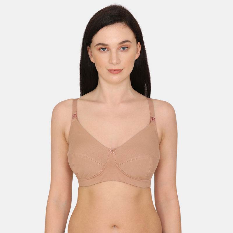 Zivame Curvy Double Layered Non Wired Full Coverage Maternity Supper Support Bra - Roebuck (32DD)