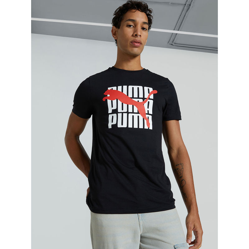 Puma Ess Graphic Men's Black Tees (S)