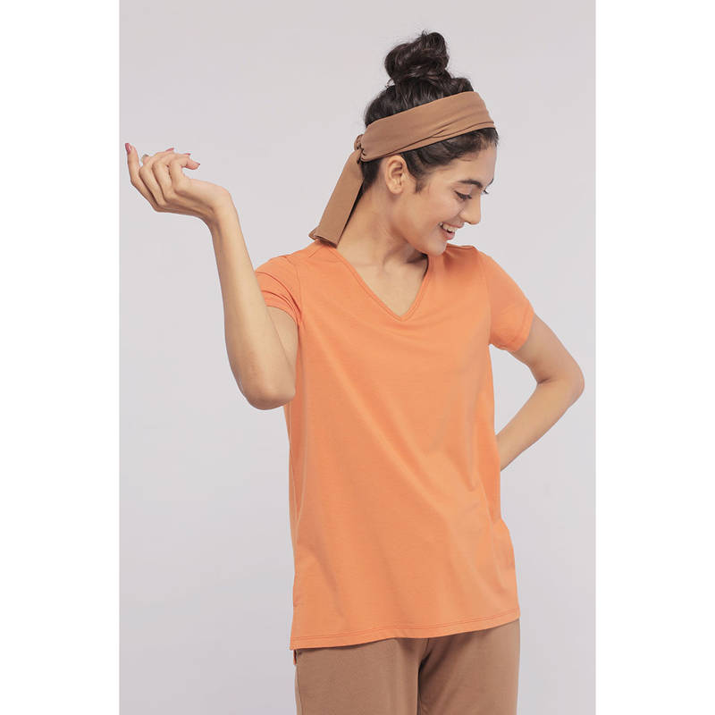 NeceSera Home Brown Supima T-Shirt and Culottes (Set of 2) (S)