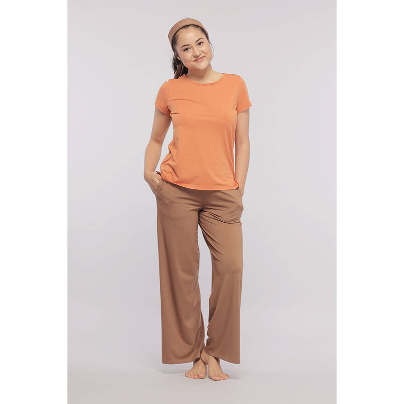 NeceSera Home Brown Flared Supima Lounge Pant (S)