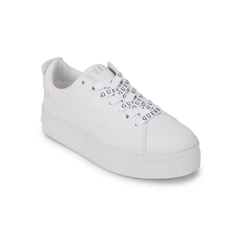 Guess White Lace-Ups Textured Sneakers (UK 8)