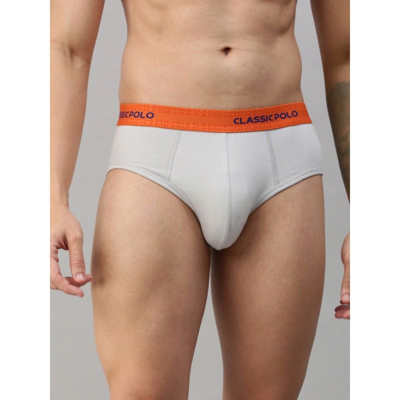 Classic Polo Mens Modal Slim Fit Solid Brief - Grey (70 - 75 CM)