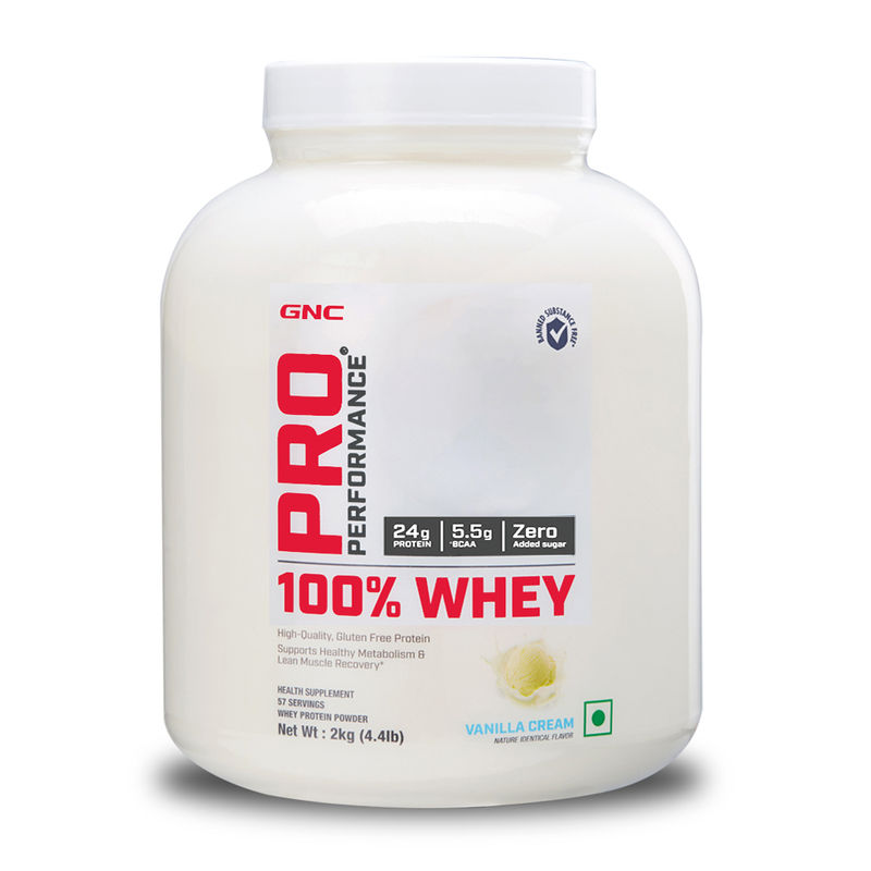 GNC Pro Performane 100% Whey Protein Vanilla Cream Powder 4.4Lbs