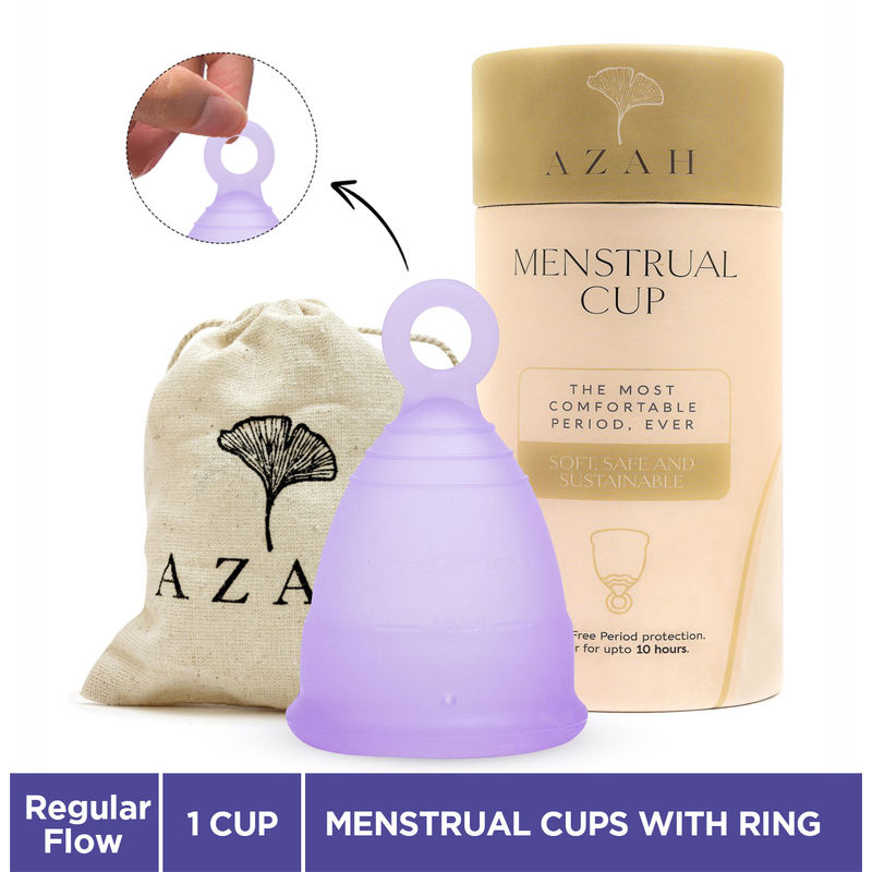 Azah Menstrual Cup For Women With Integrated Pull Out Ring FDA Approved